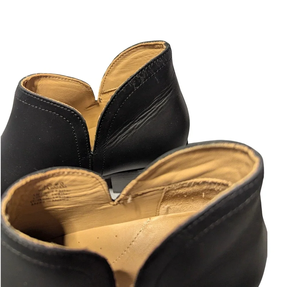 Nisolo Dari Bootie Women 9‎ Black Leather Ankle Boot Side Cutout Block Heel NEW